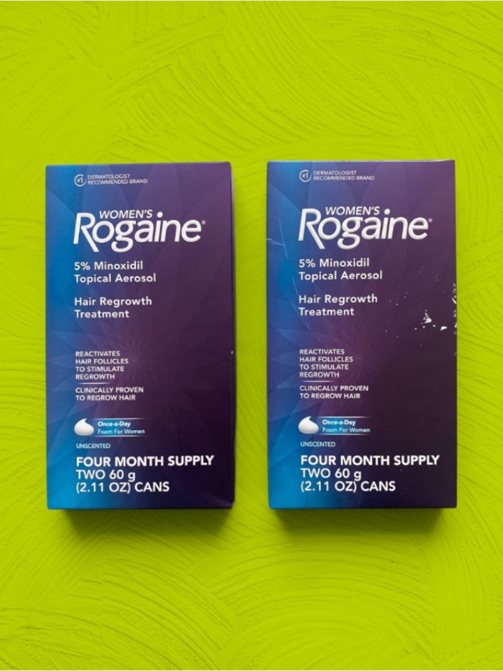 Women's Rogaine 5% Minoxidil Hair Regrowth Treatment - 2 boxes